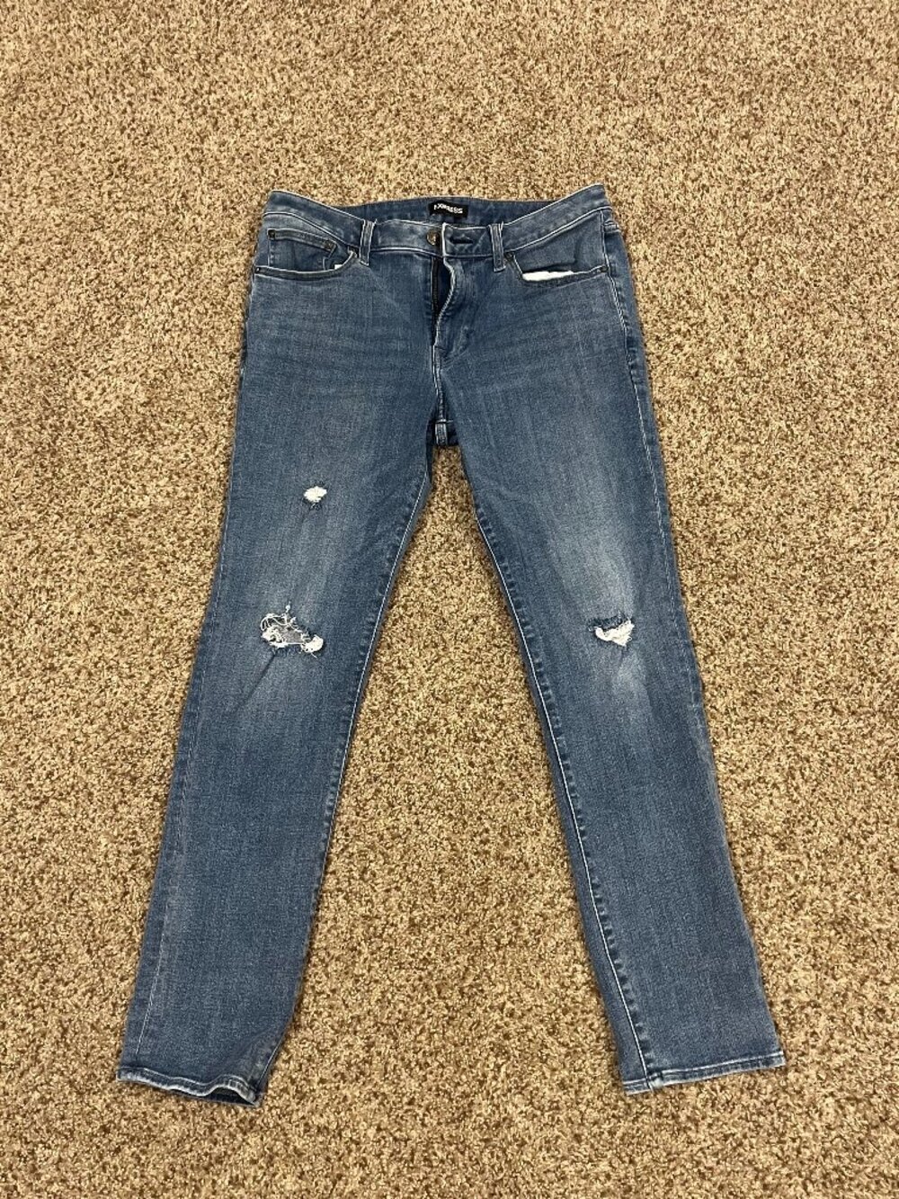 Express Men’s Slim Fit Distressed Jeans 32x32 Medium Wash